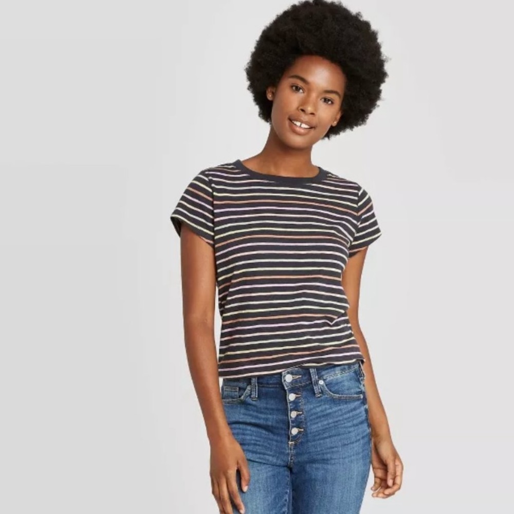 Universal Thread Striped Tee NWOT